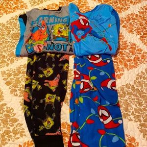 2 pairs of boys character pajamas